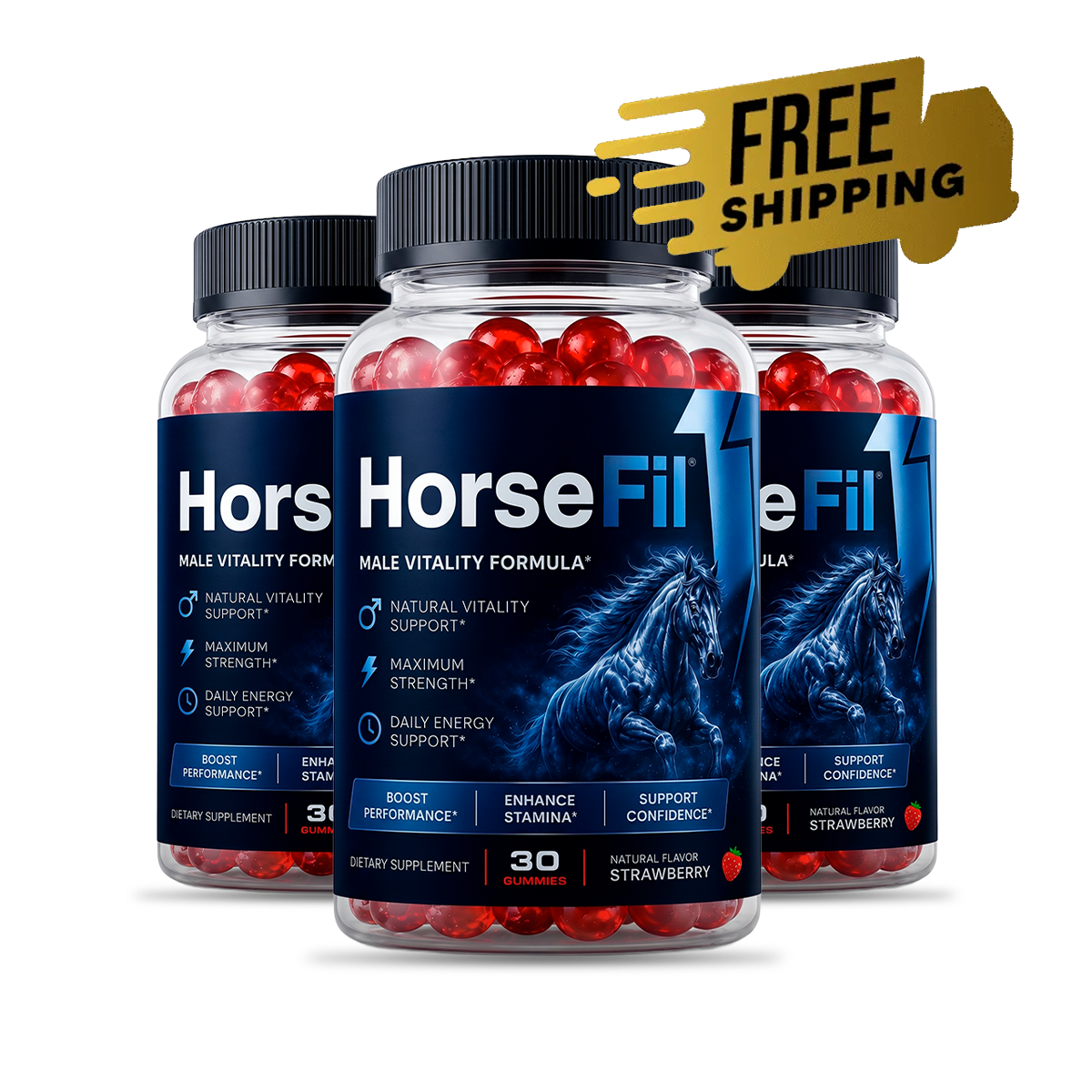 HorseFil male vitality gummies three-bottle pack